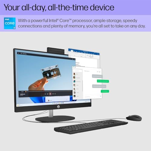Image of HP 23.8 inch All-in-One Desktop PC, FHD Display, Intel Core i3-N300, 8 GB RAM, 256 GB SSD, Intel UHD Graphics, Windows 11 Home, 24-cr0030 (2023)