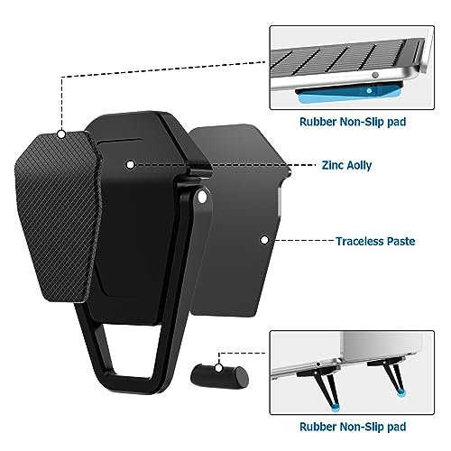 SUNTAIHO Portable Invisible Laptop Stand, Mini Aluminum Cooling Pad,Computer Keyboard Mount Kickstand,Ergonomic Lightweight Laptop Desk Stand (4pcs(Black)) - Image 7