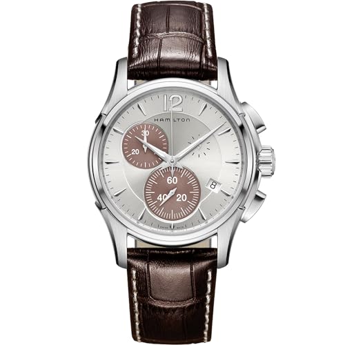 Hamilton Jazzmaster Chrono Cuarzo Esfera Plata Piel Marrón H32612551 Hamilton Jazzmaster Chrono Cuarzo Esfera Plata Piel Marrón H32612551