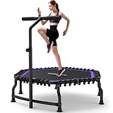 Mini Trampoline for Adults, ANCHEER 50'' Exercise Rebounder for Adult 560 lbs. Max Load Rebounder Trampoline for Kids and Adults with 3-Level Adjustable Handle Bar