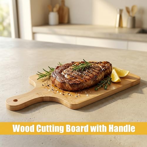 Set de 12 tablas de cortar de madera con mango bambú miniatura 6