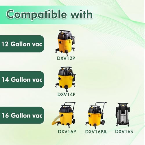 Image of DXVA19-4102 Vacuum Bags Compatible With DEWALT 12-16 Gallon Wet /Dry Vacuum, Disposable Dust Collection Filter Bag DXV12P DXV14P DXV16P DXV16PA DXV16S