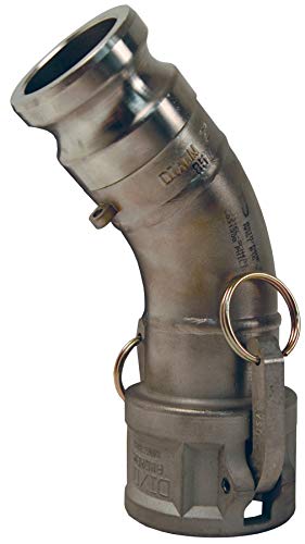 Dixon 300DA-45SS Stainless Steel 316 Cam and Groove Hose Fitting, 45 Degree Elbow, 3" Plug x 3" Socket