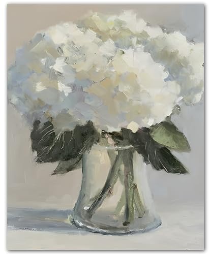 Impression murale d'hortensia blanc mer décoration murale d'hiver douce chambre couloir bureau