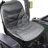 Housse de siège de tondeuse à gazon autoportée avec poches à boisson | Protection de siège de tracteur Oxford 600D pour artisan, Kubota | Convient au dossier de 31,8 à 35,6 cm | Noir (noir)