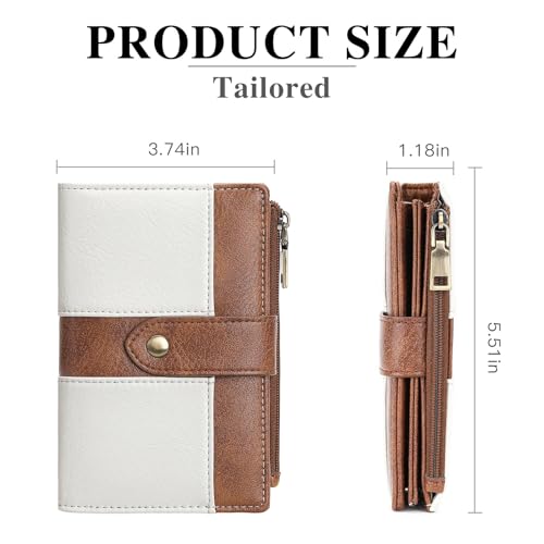 FALAN MULE Small Wallet for Women RIFD Leather Bifold Credit Card Holder with 3 ID Window3