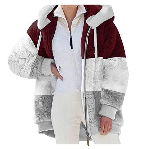 WZYYDS Veste Polaire Zippé Femme Hiver Chaud Épais Manteau Laine À Capuche Laine Grande Taille Blousons Fourrure Hooded Coat Manche Longue Casual Pas Cher Mode Automne Hiver Outerwear