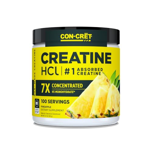 CON-CRET Creatine HCl Powder for Women and Men Pineapple 100 Servings