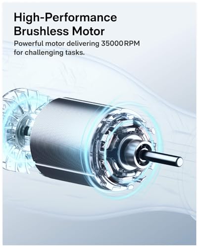 HOTO 12V Cordless Rotary Tool Kit Pro, Brushless Motor, 35000RPM Variable Speed, 3000mAh USB-C Rechargeable, LED Light, 37 Accessories, Ideal for Carving, Sanding, Polishing, Drilling, Cutting, DIY