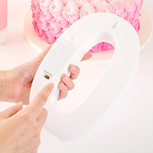 Image of Restaurantware Illumify 7.1 x 1.2 x 8.7 Inch Light Up Number 1 Durable Marquee LED Light - Number 0 Touchproof White Plastic Party Light Keyhole Slot For Parties Weddings Or Special Events