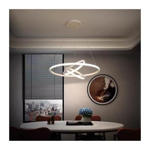 Lustre table à manger rond dimmable télécommande plafonnier personnalisé QYYZTQY