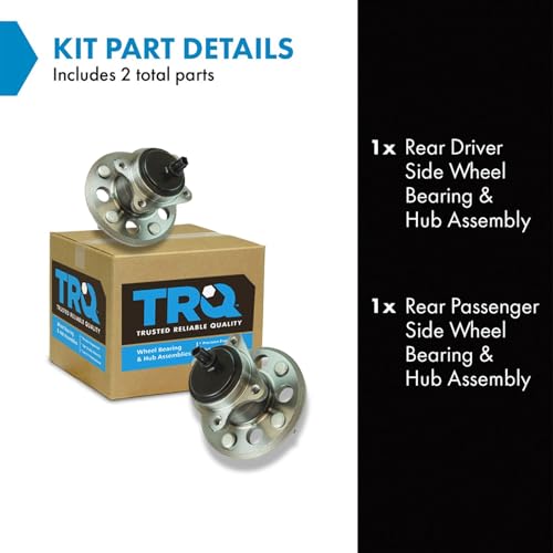 Image of TRQ Rear Left and Right Wheel Bearing and Hub Assembly Set 2 Piece Compatible with 13-18 Lexus ES300h 13-15 ES350 16-18 ES350 excluding Japan Built Models 12-17 Toyota Camry 15-18 Avalon
