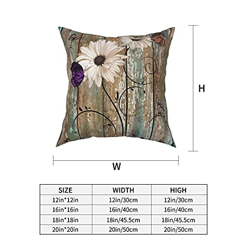 Aiboluo Rustic Floral Old Wooden Garage Door American Native Country Farm Style Decorative Throw Pillow Covers 18X18 Inch Cushion Pillowcase For Outdoor #TOP4