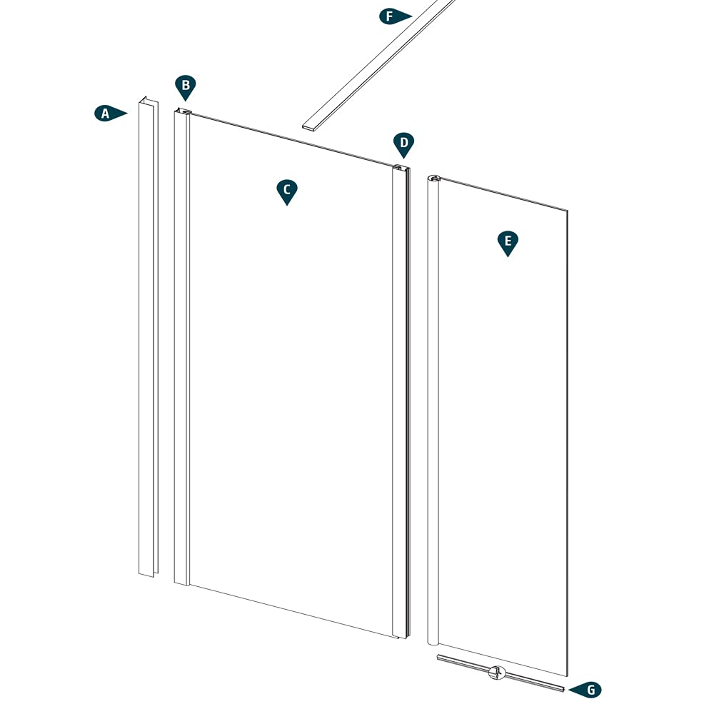 Ogomondo Walk-in Doccia con Anta basculante e Staffa Cristallo 8 Mm