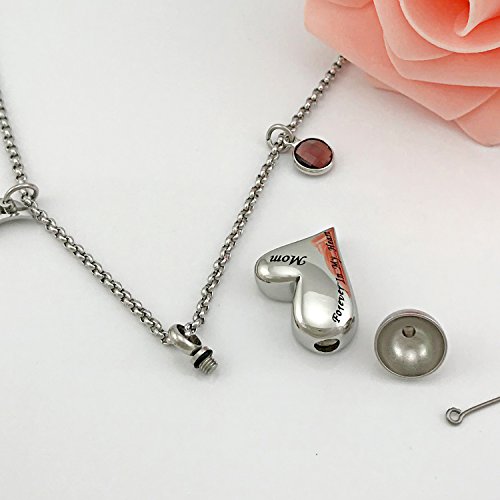 YOUFENG Urn Necklaces for Ashes I Love You to the Moon and Back for Mom Cremation Urn Locket Birthstone Jewelry3