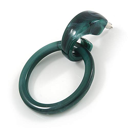 Pendientes de aro de acrílico verde oscuro y negro de 65 mm 4