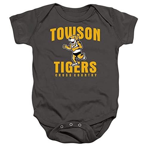 Towson University Official Cross Country Unisex Infant Snap Suit for Baby,Charcoal, 18 Months