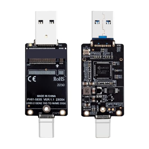 Caja adaptadora M.2 con USB A y USB C doble header miniatura 3