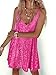 MIYIEONZ Women Sequin Sexy V Neck Shift Dress Sparkly Glitter Sleeveless Short Flowy Loose Party Night Out Club Dress Rose Red