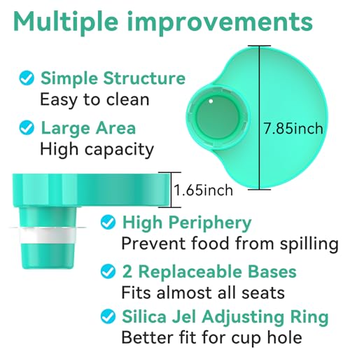 Image of [2 Packs] Kids Car Seat Tray, Travel Tray with Cup Holder for Toddler Baby, Kids Car Seat Food Snack Organizer for Road Trip, Stroller snack Organizer Travel Must Haves Toddler Must Haves (Cyanine)