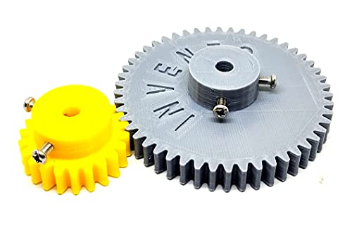 Image of INVENTO 1pcs 3D Printed Plastic Spur Gear 22 Teeth + 50 Teeth, 1.5 Module, 10mm Width, 6mm hole for DIY Projects