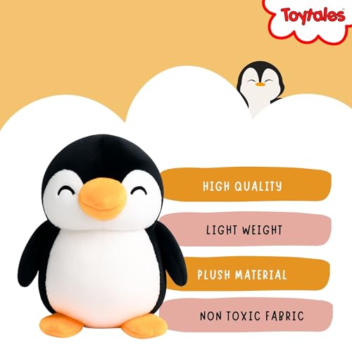 Image of TOYTALES Mini Penguin Soft Toy Cute Plush Stuffed Animal for Kids | Super Soft & Cuddly Penguin Toy | Adorable Gift for Birthdays, Toddlers & Nursery Decor | 15CM (White & Black)