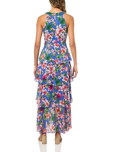 Image of Tommy Hilfiger Women's Sleeveless Halter Neck Tiered Skirt Maxi Dress