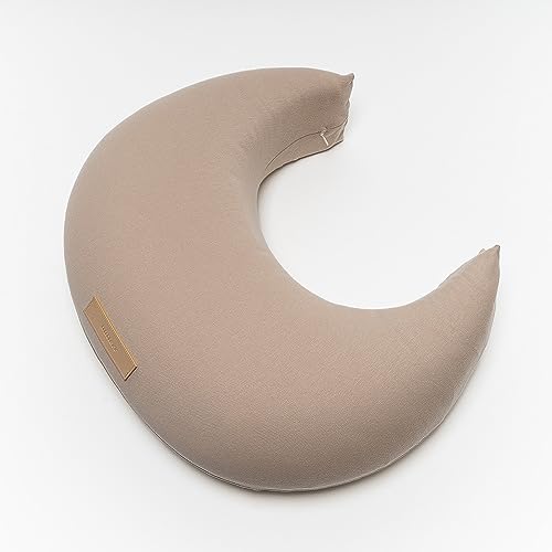 Natural Breastfeeding Pillow, Nursing and Posture Support, Plant Based Cushion with Organic Cotton Removable Cover (Wheat) - Image 3