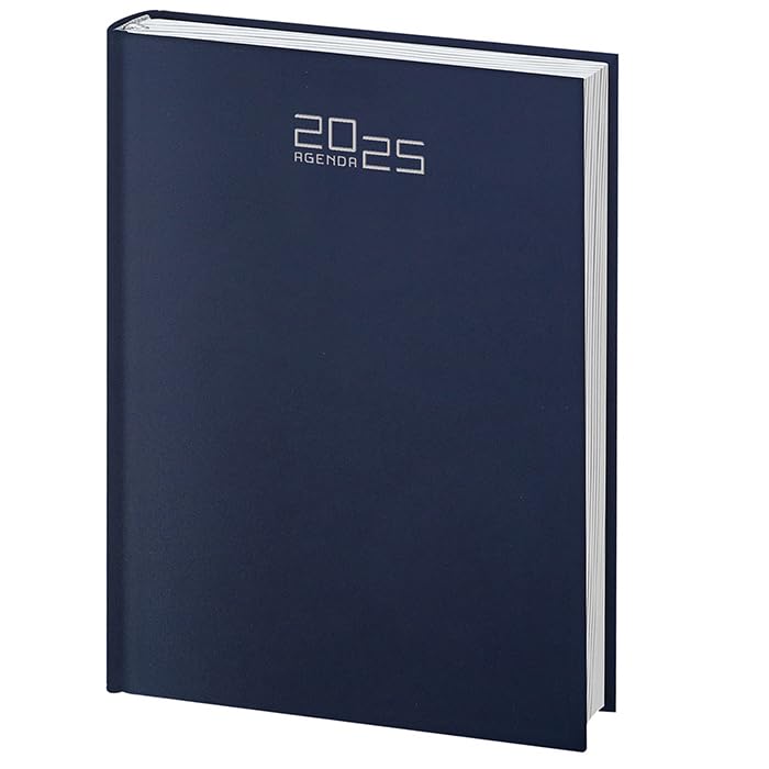 Agenda 2025 Giornaliera Organizer 15x21 cm Per Appuntamenti Ufficio Casa e Lavoro Professionale - Copertina Rigida (10, blu, 15x21 cm)