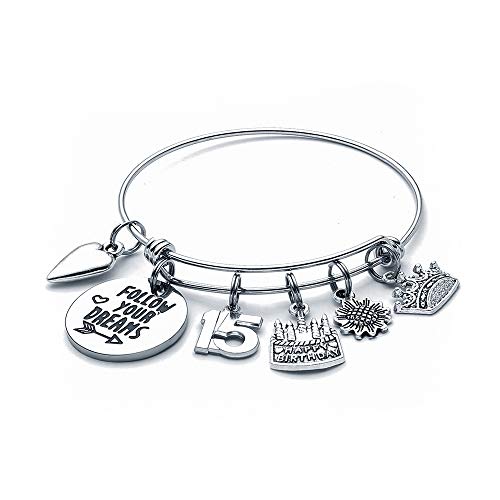 15th Birthday Gifts for Her - Happy Birthday Gifts for 15 Year Old Teen Girls Daughter Granddaughter Kids Grandchildren Niece Charm Bracelets for 15 Yr Old Girl Birthday Gifts