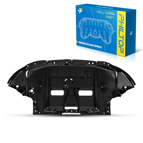 Image of PHILTOP Engine Splash Shield Front Lower Engine Case Guard Under Car Shield Cover fit for 2003-2005 Audi A4 Base, 2006 A4 Replace# AU1228102
