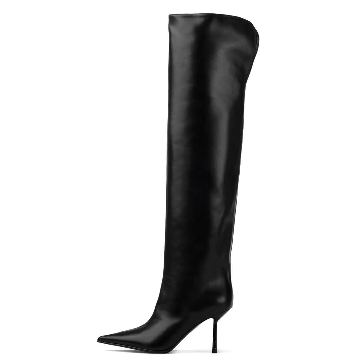 Maiyang Women Graceful Pointed Toe Thin High Heel Over The Knee Boots Wide Calf Pull on Winter Fall