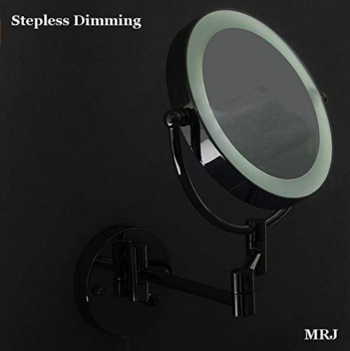 Miroir maquillage éclairant orientable en chrome véritable de haute qualité