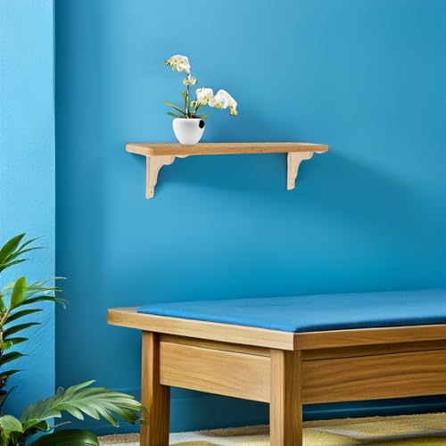 Fixation facile pour étagère murale flottante avec ce support triangulaire en bois - 7