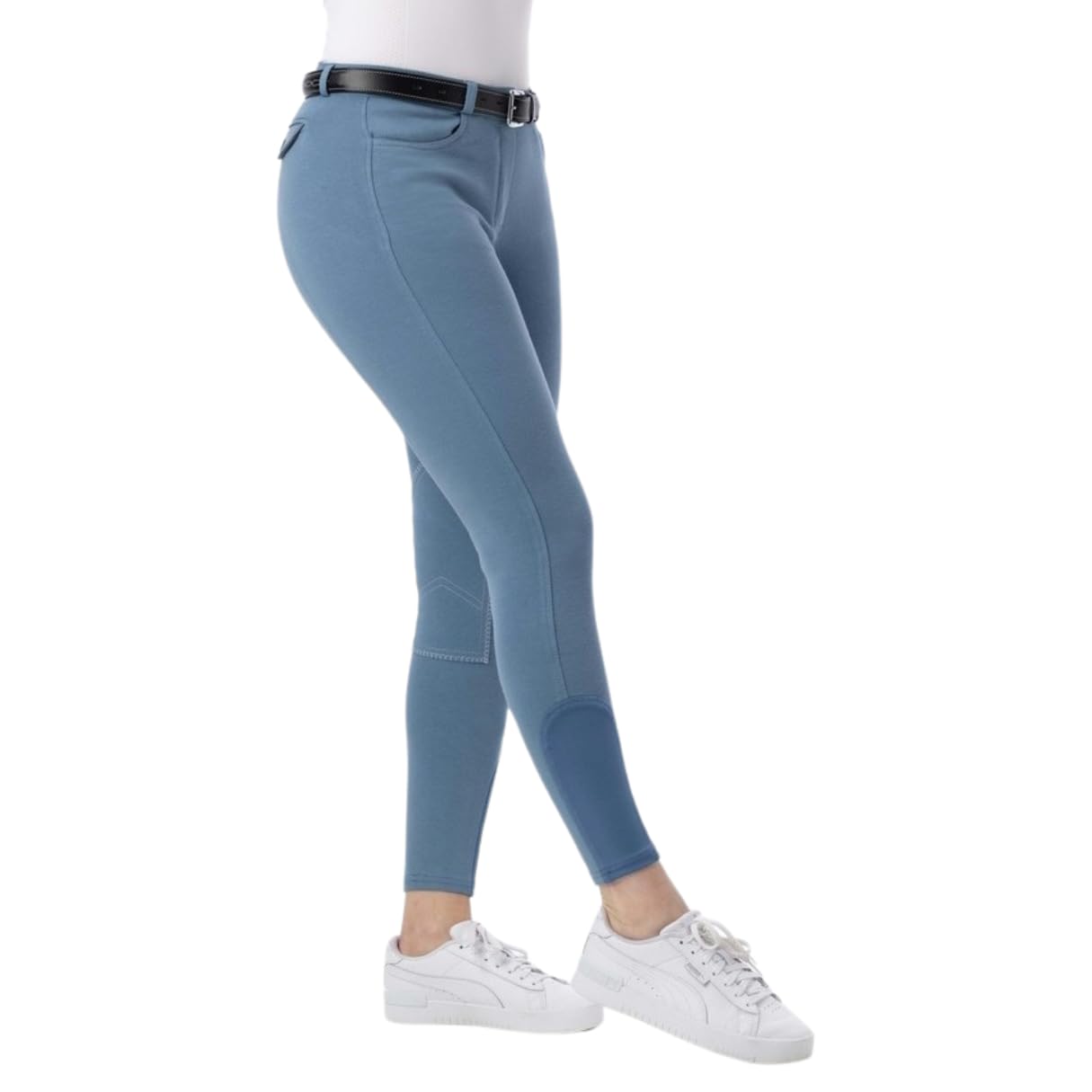 RIDING WORLD Pantalon d'équitation pour femme et enfant Alexandrie | Pantalon d'équitation avec genoux en tissu | avec poches avant | Legging d'équitation en six couleurs | Vêtements d'équitation en
