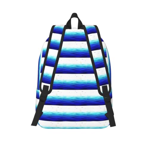 Mochila de lona de gran capacidad CHAbu Ocean Waves con diseño clásico de pájaros 3