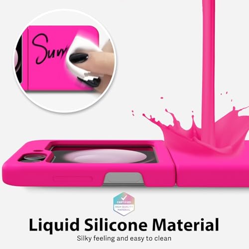 Image of MIDOS Back Cover Compatible with Samsung Z Flip 6 Case Liquid Silicone Full Protection Shock Proof Back Cover for Samsung Galaxy Z Flip 6 (Hot Pink)