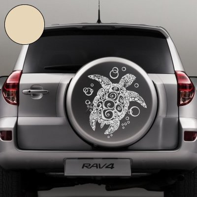 A679 - Adesivo per auto "Tartarughe Retro", 102 x 112 cm, colore: Crema (49 colori e 2 misure)