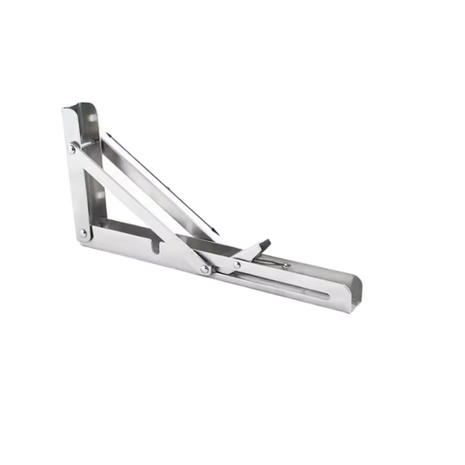 Jfnklfg 14Inch-Silver Metal Brackets 2Pcs Folding Triangle Bracket Laminate Wall Support Rack Shelf