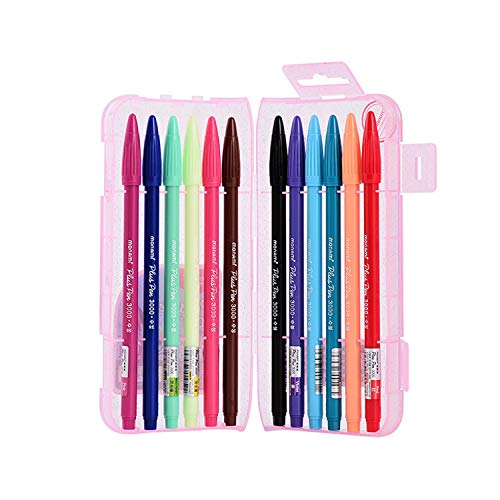 Color Gel Pens 12 Colors Set Bright Color 0.5mm Felt Tip For Drawing Taking Note Study and Work
