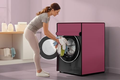 Image of Stylista Washing Machine Cover Compatible for IFB 6.5 Kg Fully-Automatic Front Loading Elena ZX Magenta Solid