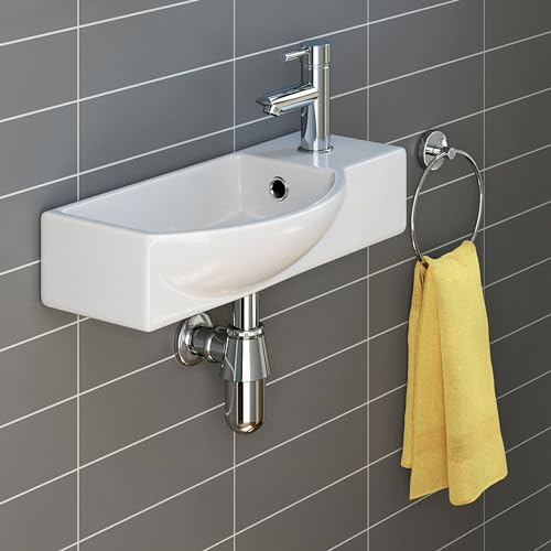 Lavabo moderne en céramique iBathUK CA1007 à suspendre