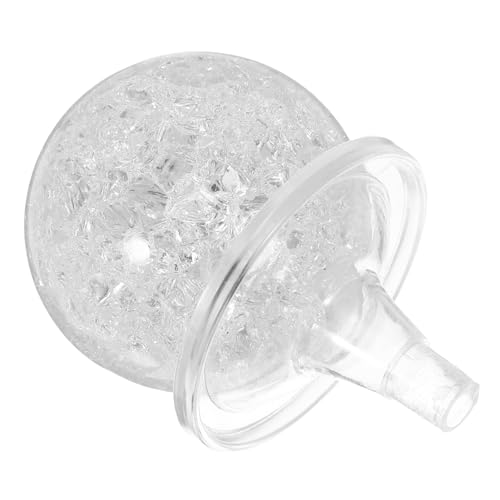 iplusmile Boule De Cristal Décorative 5 Cm en Verre Fissuré Socle Rotatif pour Fontaine D'intérieur, Ornement Sphérique Artisanale, Décoration De Salon Élégante pour Bureau Et Maison