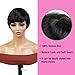 INSTANT FAB Short Human Hair Wigs Pixie Cut Wigs for Black Women Short Pixie Hairstyles Layered Wavy Non Lace Front Wigs - JET (99J)