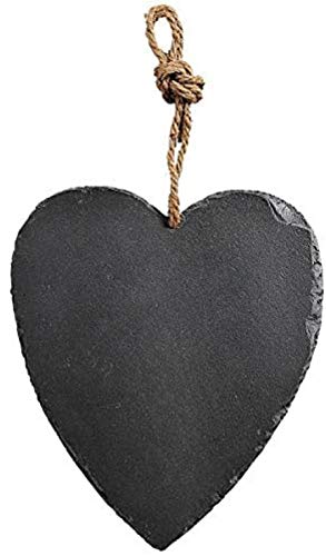 KMC Austria Design Schieferherz Herz aus Schieferstein Natur belassen Größe ca. 27cmx23cmx0,6cm mit Band zum aufhängen als Wanddekoration Türschild, Wandschild auch zum selber beschriften