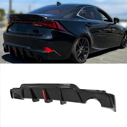 MUNALP Add-on Rear Diffuser for Lexus IS250 IS350 2014-2016 Rear Bumper Lip Spoiler Chin Splitter Accessories ABS Plastics (Glossy Black)