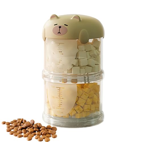 Kustimantu Container de almacenamiento de tratamiento para perros, contenedor de tratamiento para perros para la encimera | Contenedor de bocadillos para perros transparentes - Organizador de cajas de