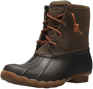 Sperry Womens Saltwater Boots, Brown/Olive, 6.5