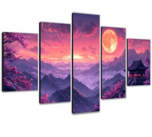 Broderie diamant kit complet adulte grand format 125x80 cm pour decoration chambre nature paysage