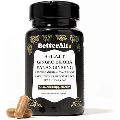 8800mg Shilajit, Maca Root, Ginkgo Biloba, Sea Moss, Ashwagandha, Panax Ginseng, Safed Musli & Zinc| Boost Stamina & Energy, 120 Capsules| 95 + minerals| All in One Herbal Supplement for Men & Women
